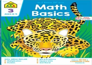 PDF School Zone - Math Basics 3 Workbook - 64 Pages, Ages 8 to 9, 3rd Grade, Mul