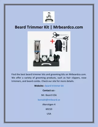 Beard Trimmer Kit  Mrbeardco