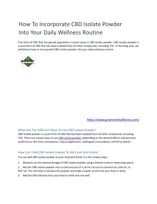 How-to-Incorporate-CBD-Isolate-Powder-into-Your-Daily-Wellness-Routine