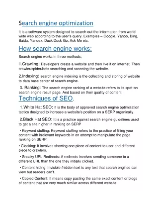 search engine optimization