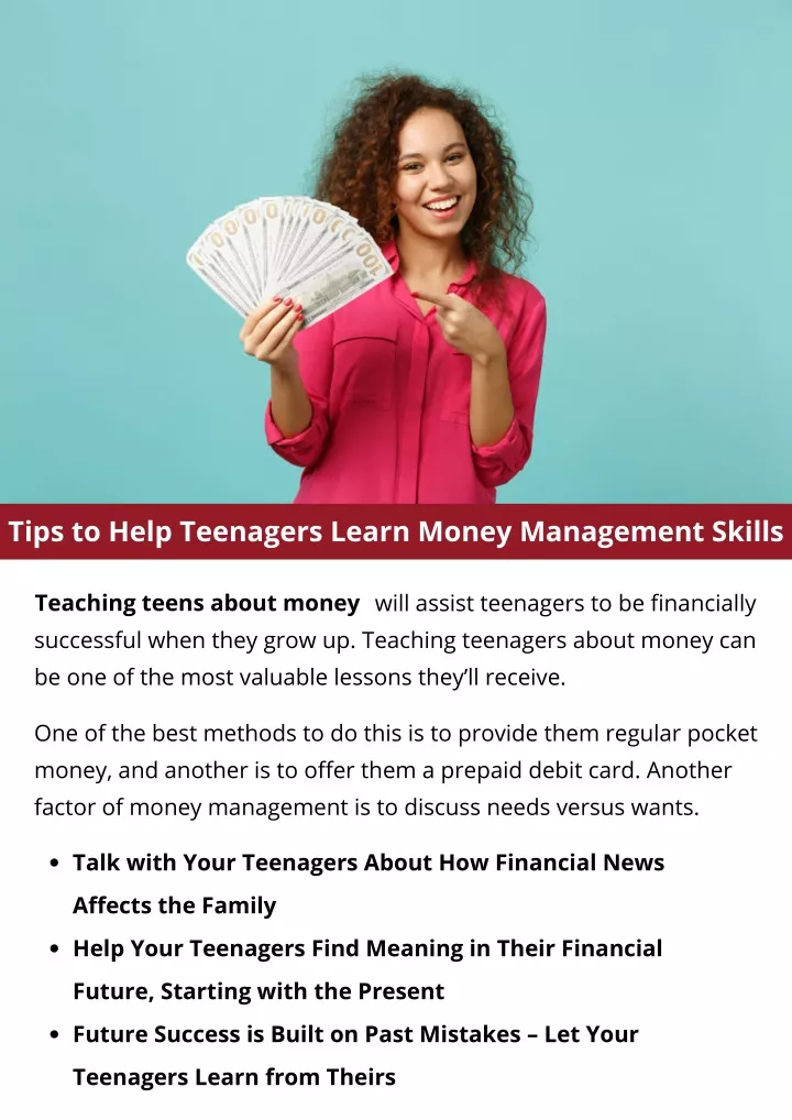 tips to help teenagers learn money management