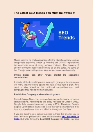 Stay Ahead of the Game: Latest SEO Trends You Need to Know About