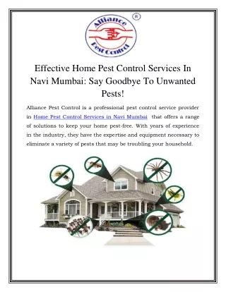 effective home pest control services in navi