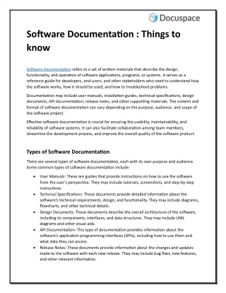 Software Documentation 1