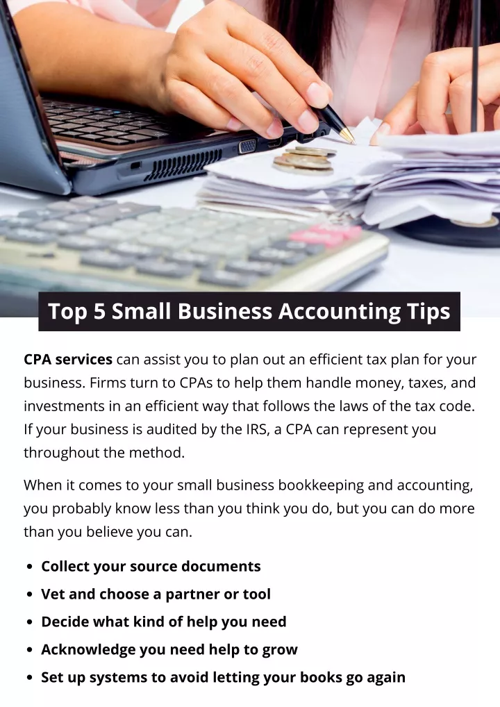 top 5 small business accounting tips