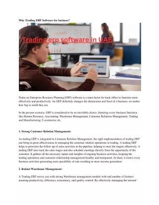 why trading erp software for business
