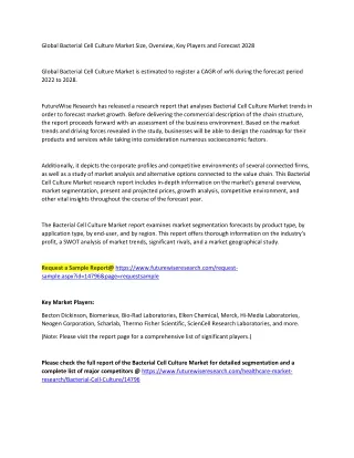 global bacterial cell culture market size