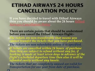 Etihad Airways Cancellation Policy | Cancel Flight Ticket