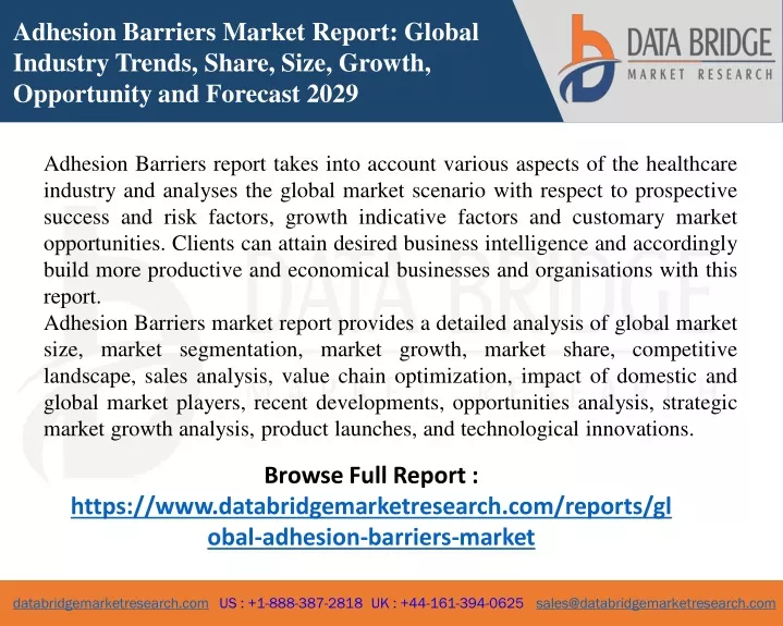 adhesion barriers market report global industry