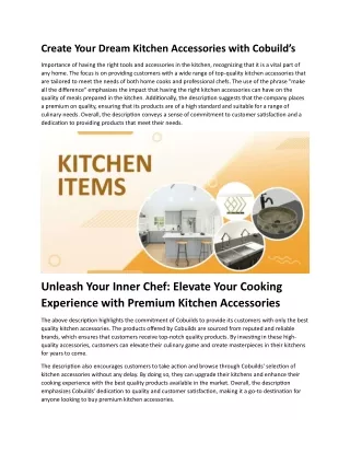 create your dream kitchen accessories with