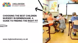 Choosing the Best Children Nursery in Birmingham A Guide to Finding the Right Fit