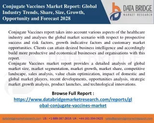 Conjugate Vaccines Market  Features, Opportunities and Challenges