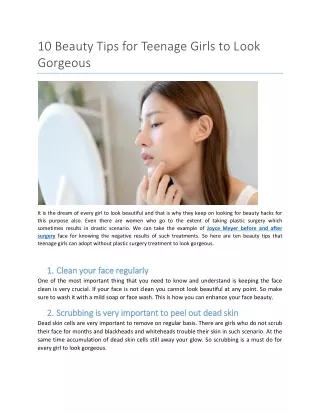 10 Beauty Tips for Teenage Girls to look Gorgeous