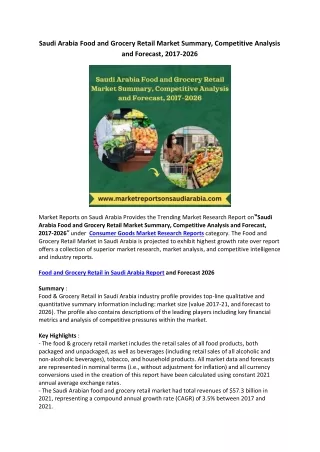 Saudi Arabia Food and Grocery Retail Market pdf file