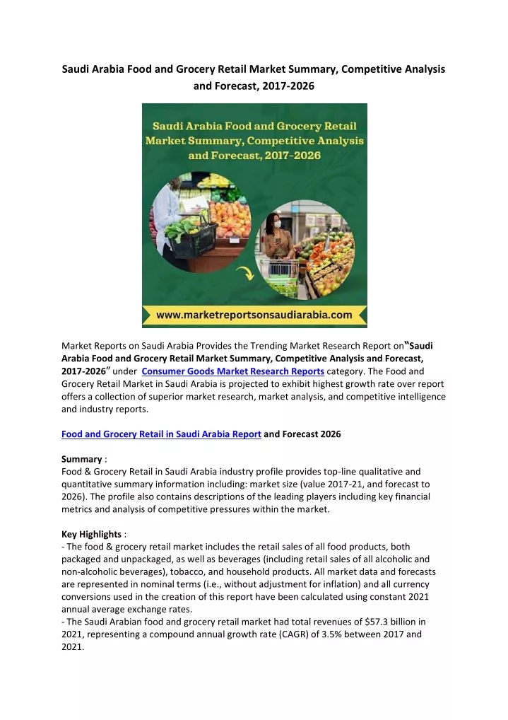 saudi arabia food and grocery retail market