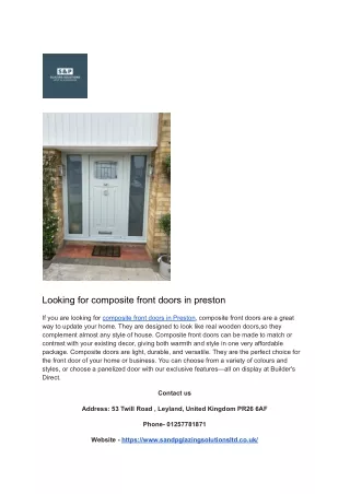 Looking for composite front doors in preston