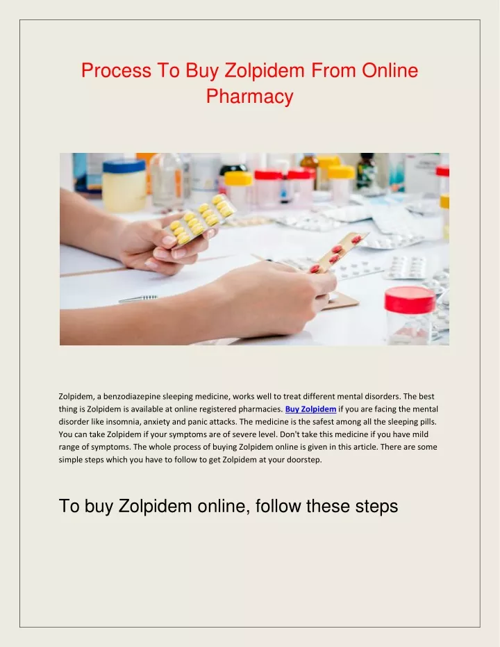 process to buy zolpidem from online pharmacy