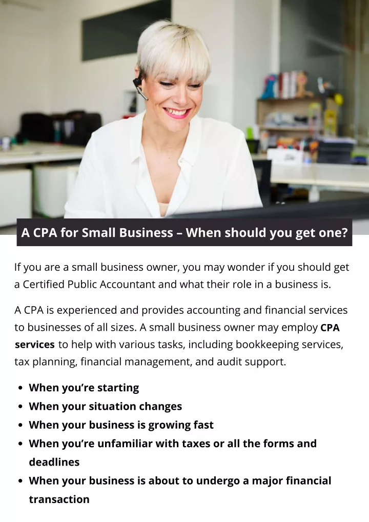 a cpa for small business when should you get one