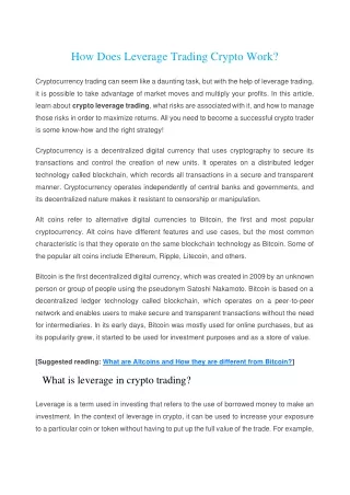 how does leverage trading crypto work