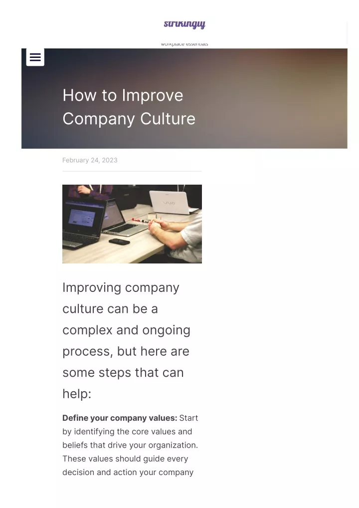 how to improve company culture