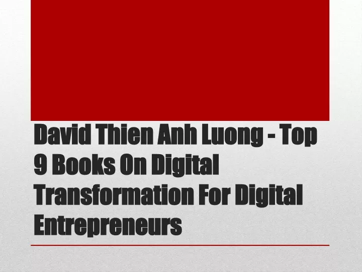 david thien anh luong top 9 books on digital transformation for digital entrepreneurs