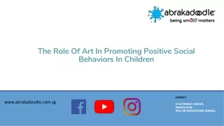Role Of Art In Promoting Positive Social Behaviors In Children