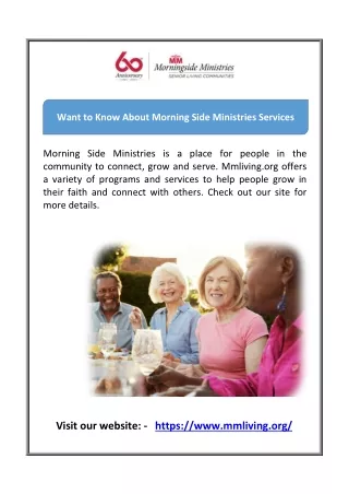 Want to Know About Morning Side Ministries Services