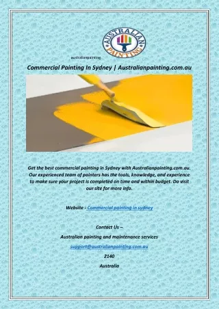 Commercial Painting In Sydney | Australianpainting.com.au