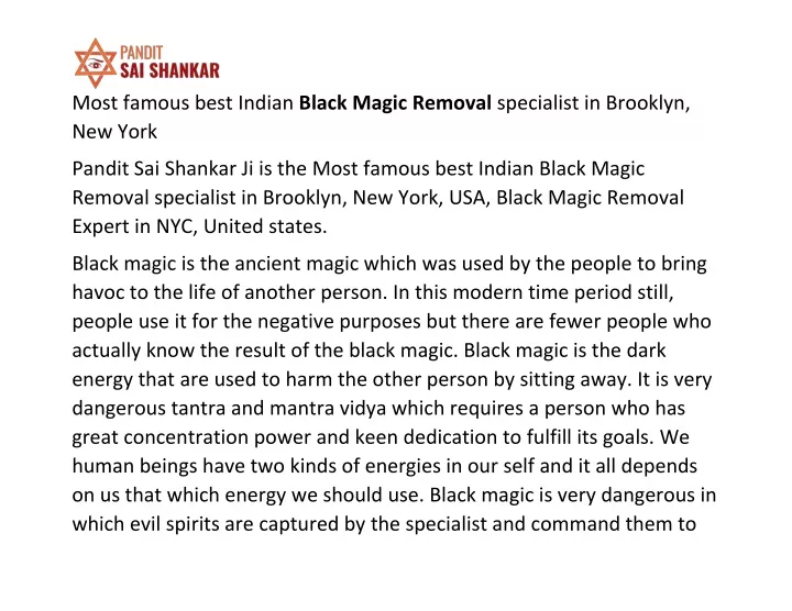 most famous best indian black magic removal