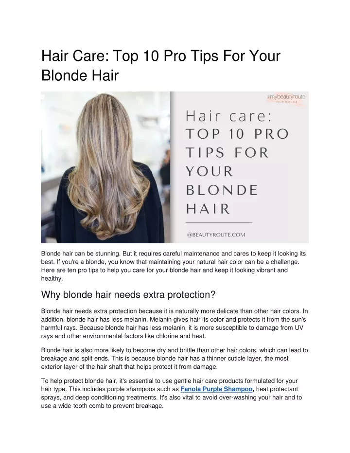 hair care top 10 pro tips for your blonde hair
