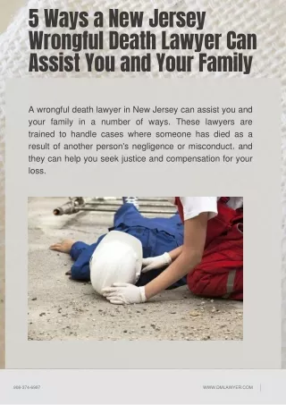 5 Ways a New Jersey Wrongful Death Lawyer Can Assist You and Your Family