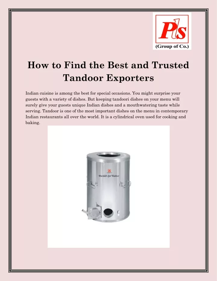 how to find the best and trusted tandoor exporters