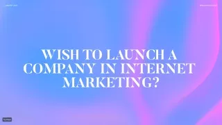 Wish To Launch A Company In Internet Marketing_