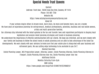 Special Needs Trust Queens