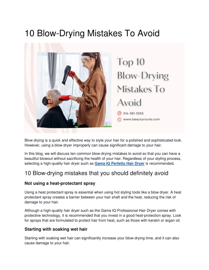 10 blow drying mistakes to avoid