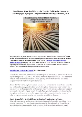 Saudi Arabia Rebar Steel Market pdf file