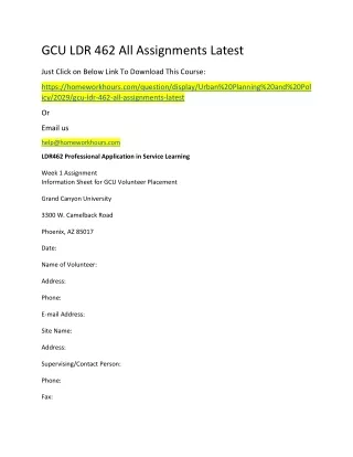 gcu ldr 462 all assignments latest