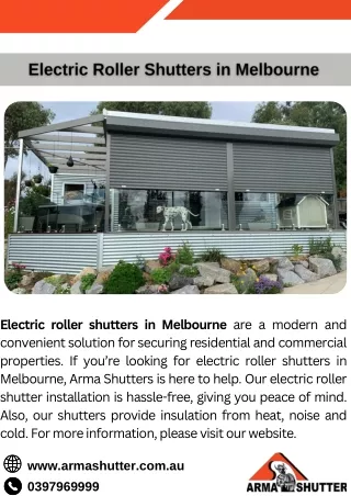 Electric Roller Shutters in Melbourne