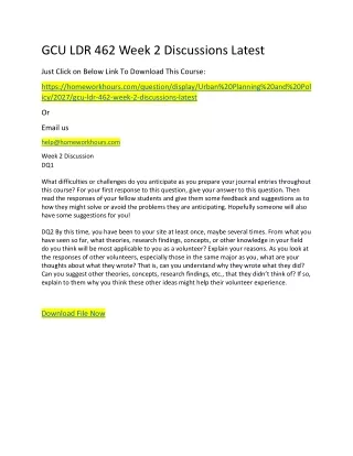 gcu ldr 462 week 2 discussions latest