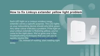 How to fix Linksys extender yellow light problem (2)