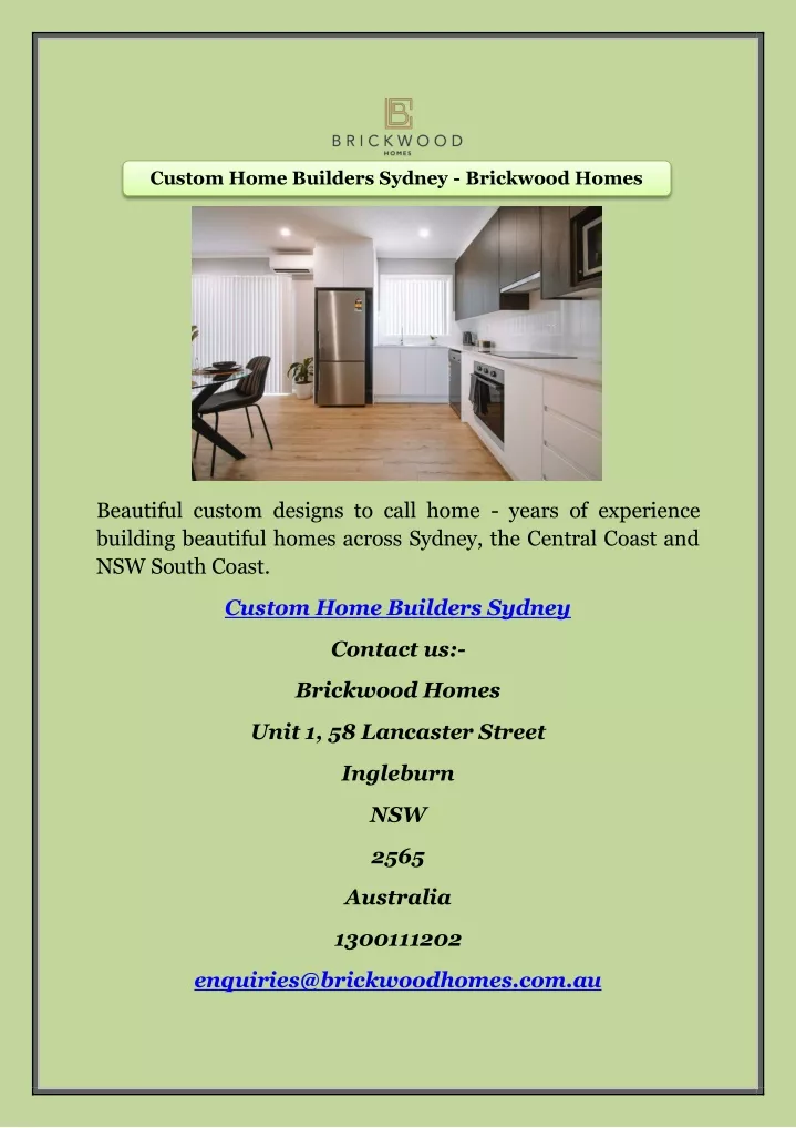 custom home builders sydney brickwood homes