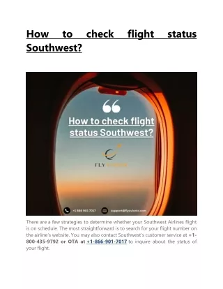 How to check flight status Southwest