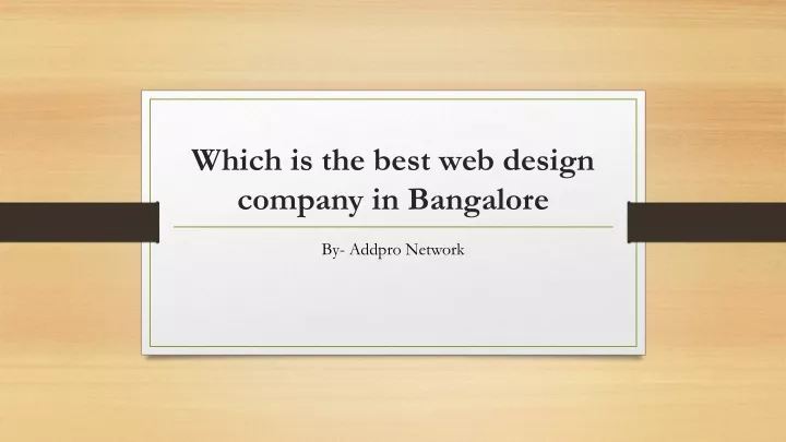 which is the best web design company in bangalore