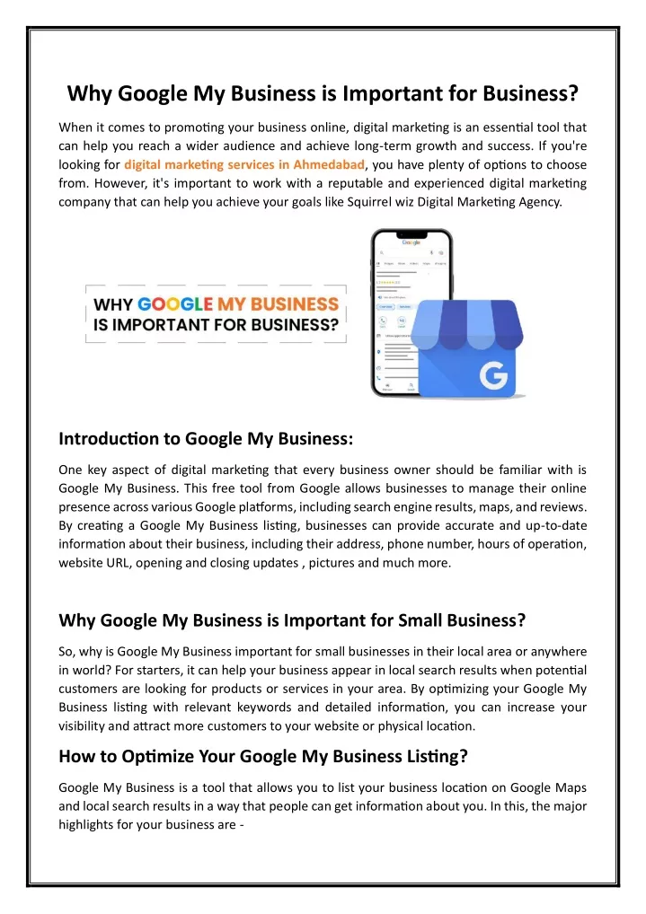 why google my business is important for business