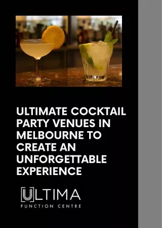 Ultimate Cocktail Party Venues in Melbourne To Create An Unforgettable Experience