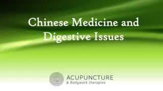 Chinese Medicine and Digestive Issues