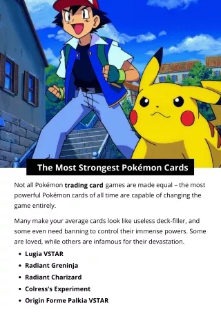 the most strongest pok mon cards