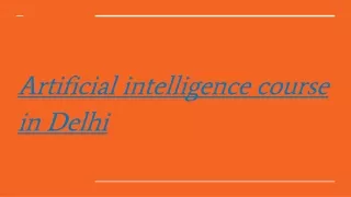 artificial intelligence course in delhi