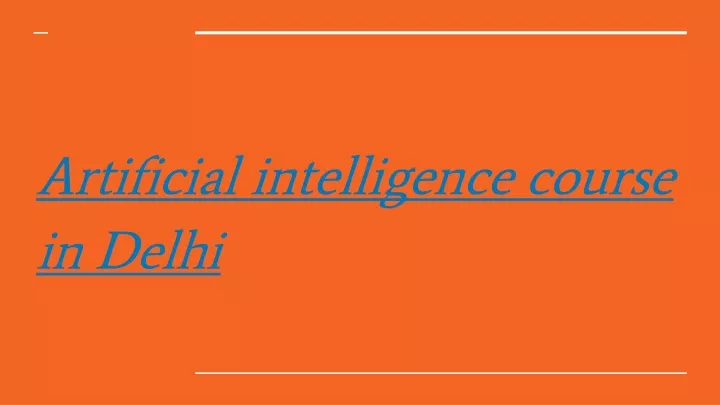 artificial intelligence course in delhi