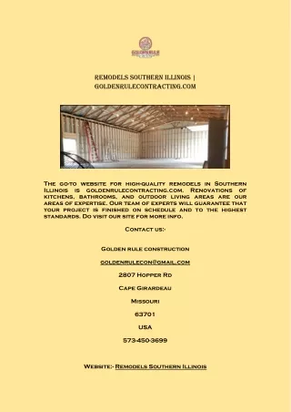 Remodels Southern Illinois | Goldenrulecontracting.com